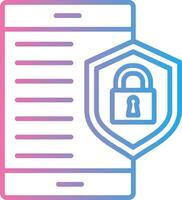 Mobile Security Line Gradient Icon Design vector