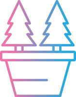 Navidad arboles línea degradado icono diseño vector