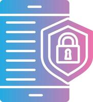 Mobile Security Glyph Gradient Icon Design vector