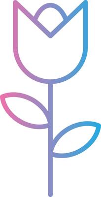 Tulip Line Gradient Icon Design