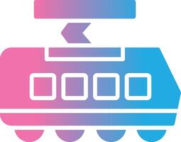 Tram Glyph Gradient Icon Design vector