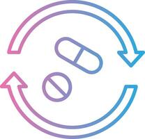 Pill Line Gradient Icon Design vector