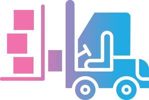 Forklift Glyph Gradient Icon Design vector