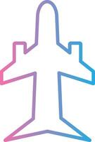 Plane Line Gradient Icon Design vector