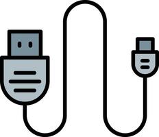 Connection Line Filled Icon vector