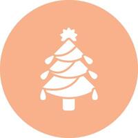 Christmas Tree Glyph Multi Circle Icon vector