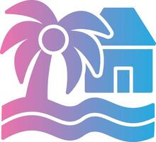 Beach House Glyph Gradient Icon Design vector