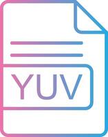 YUV File Format Line Gradient Icon Design vector