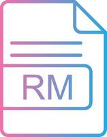 RM File Format Line Gradient Icon Design vector
