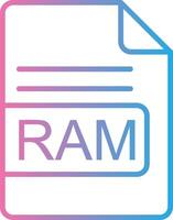 RAM archivo formato línea degradado icono diseño vector