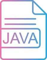 Java archivo formato línea degradado icono diseño vector