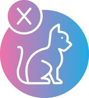 No Pets Allowed Glyph Gradient Icon Design vector