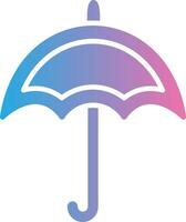 paraguas glifo degradado icono diseño vector