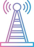 radio torre línea degradado icono diseño vector