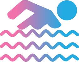 Swimming Glyph Gradient Icon Design vector