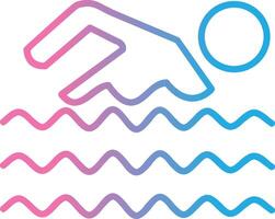 Swimming Line Gradient Icon Design vector