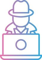 Hacker Line Gradient Icon Design vector