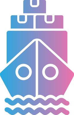 Ship By Sea Glyph Gradient Icon Design