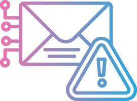 Warning Mail Line Gradient Icon Design vector