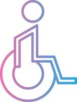 discapacitado paciente línea degradado icono diseño vector
