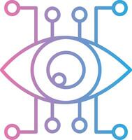 Eye Recognition Line Gradient Icon Design vector