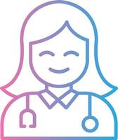 Female Doctor Line Gradient Icon Design vector