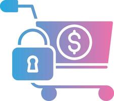 Secure OnGlyph Gradient Multi Circle Shopping Glyph Gradient Icon Design vector