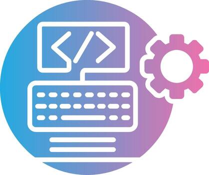 web desarrollo glifo degradado icono diseño vector