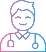 Male Doctor Line Gradient Icon Design vector