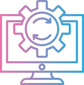 Data Processing Line Gradient Icon Design vector