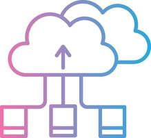 Cloud Storage Line Gradient Icon Design vector