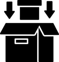 embalaje proceso glifo icono diseño vector