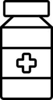 Pill Jar Line Icon Design vector