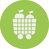 Fruit Cart Glyph Multi Circle Icon vector