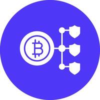 Bitcoin Blockchain Glyph Multi Circle Icon vector