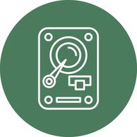 Hard Disk Drive Line Multi Circle Icon vector