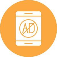 Ad Blocker Glyph Multi Circle Icon vector