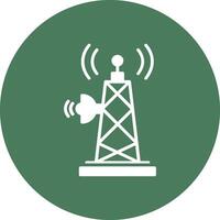 Signal Tower Glyph Multi Circle Icon vector