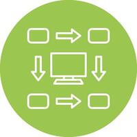Workflow Line Multi Circle Icon vector