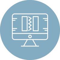 Broken Code Line Multi Circle Icon vector
