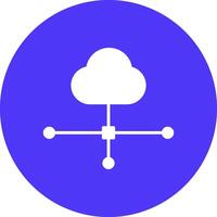 Cloud Connection Glyph Multi Circle Icon vector