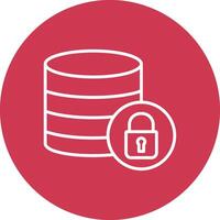 secure Database Line Multi Circle Icon vector
