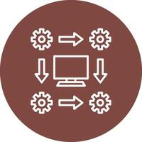 Workflow Line Multi Circle Icon vector