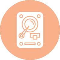 Hard Disk Drive Glyph Multi Circle Icon vector