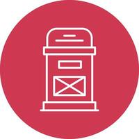 Postbox Line Multi Circle Icon vector