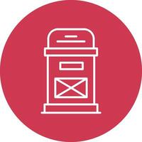 Postbox Line Multi Circle Icon vector