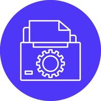 File And Folders Line Multi Circle Icon vector