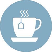 Cup Of Tea Glyph Multi Circle Icon vector