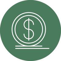 Dollar Coin Line Multi Circle Icon vector
