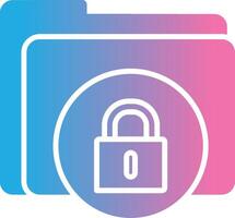 Secure Folder Glyph Gradient Icon Design vector